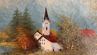 F. Swatsley, "Swiss Landscape Scene", c.1950s, Signed and Framed, Oil on Canvas - $6000 APR Value w/ CoA! + APR 57