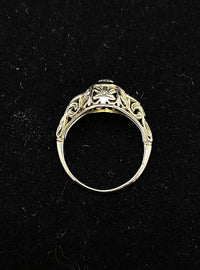 1920's Antique Design 18KWG  Diamond & Sapphire Ring - $6K Appraisal Value w/CoA} APR 57