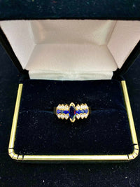 1940's Antique Designer Solid Yellow Gold Sapphire & Diamond Ring - $7K Appraisal Value w/ CoA! APR 57