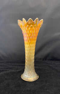 Antique C. 1940s Northwood Iridescent Carnival Marigold Glass Vase - $1.5K APR Value w/ CoA! APR57
