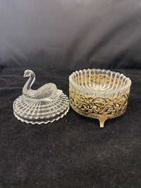 Antique C. 1800s Swan Glass Dish - $3K APR Value w/ CoA! APR57