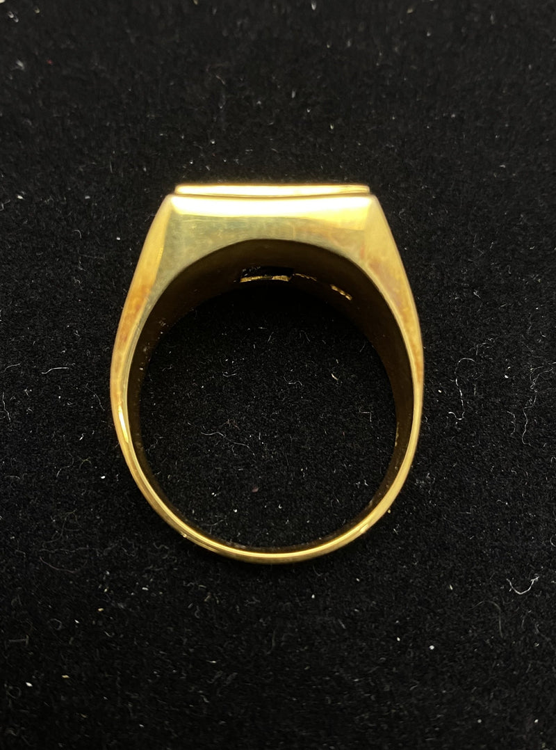 Beautiful Solid Yellow Gold 5Ct. Blood Stone Signet Ring - $5K Appraisal Value w/ CoA! APR 57