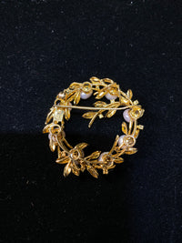 VCA-Style Vintage 1940's Intricate Designer 18K YG Brooch Pin w/ 8 Baroque Pearls & 11 Diamonds! - $15K Appraisal Value w/ CoA! }✓ APR 57