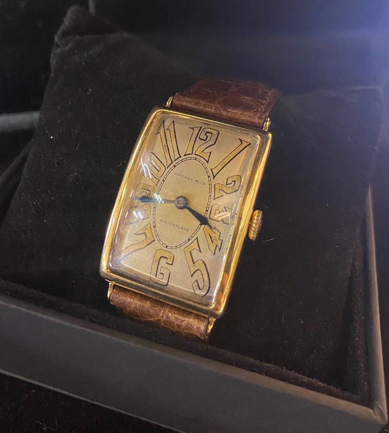 PATEK PHILIPPE & TIFFANY & CO. Vintage 1920's Curvex 18K YG Men's Watch - $100K Appraisal Value w/ CoA! ✓ APR 57