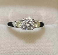 Incredible 18K White Gold 3-Stone Diamond Engagement Ring - $30K Appraisal Value w/CoA} APR57
