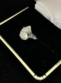 Elegant 3.40 Ct. Pear-Shape 3-Stone Platinum Engagement Ring - $100K Appraisal Value w/ CoA! APR 57