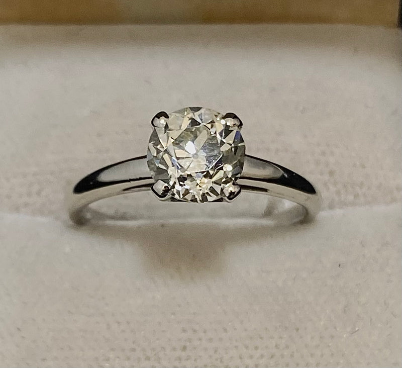 Incredible Designer Platinum with Old Mine Diamond Engagement Ring- $25K Appraisal Value w/CoA} APR57