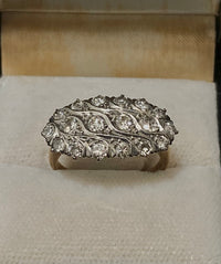 1920s Antique Solid Rose Gold/Platinum Ring with 18-Old Mine Diamonds - $10K Appraisal Value w/CoA} APR57
