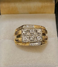 Handmade Solid Yellow/White Gold 12-Diamond Ring - $6K Appraisal Value w/CoA} APR57