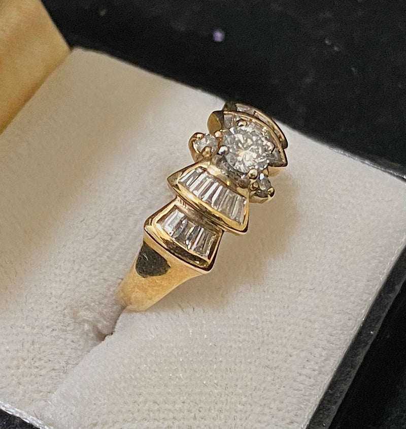 Designer Solid Yellow Gold 19-Diamond Ring - $10K Appraisal Value w/CoA} APR57