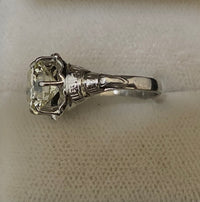 1920s Antique 18K White Gold 2.75 Ct. Diamond Ring - $80K Appraisal Value w/CoA} APR57