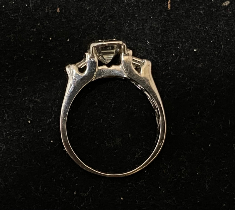 Unique Designer 18K White Gold Emerald Cut 22-Diamond Ring - $80K Appraisal Value w/CoA} APR57