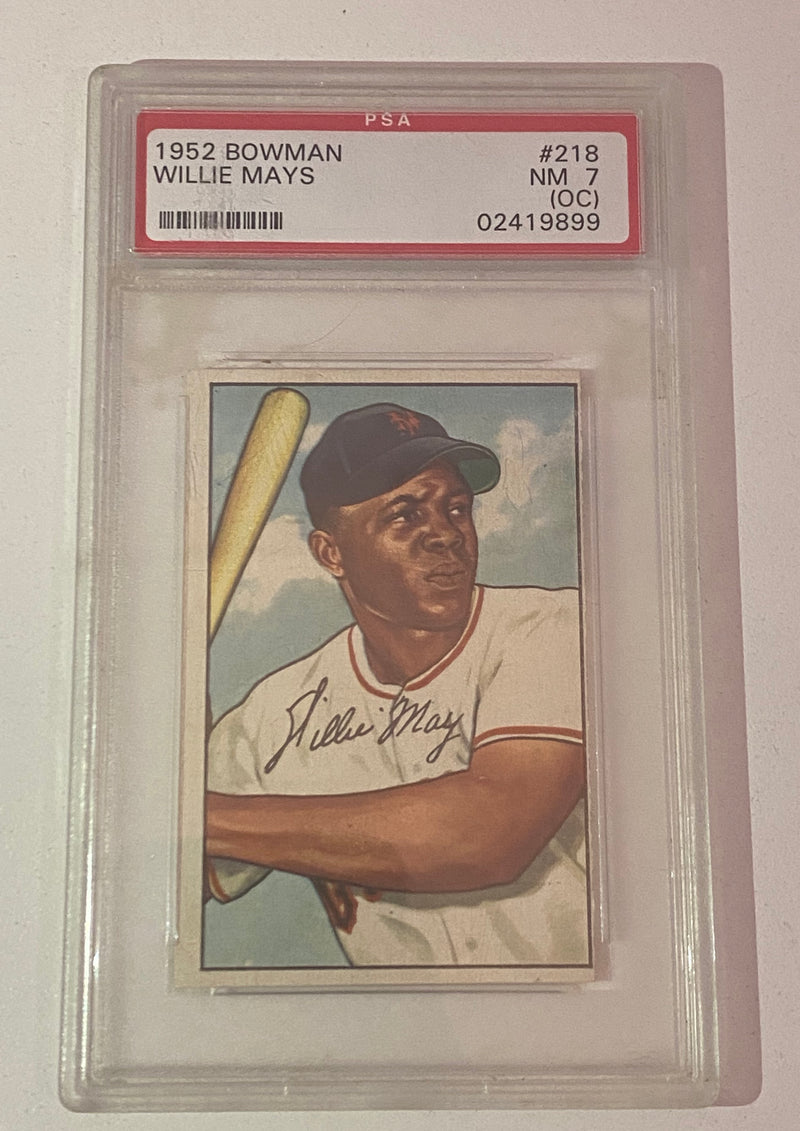 Willie Mays #218, 1952 Topps PSA 7 (NM) Trading Card - $10K APR Value w/ CoA! + APR 57