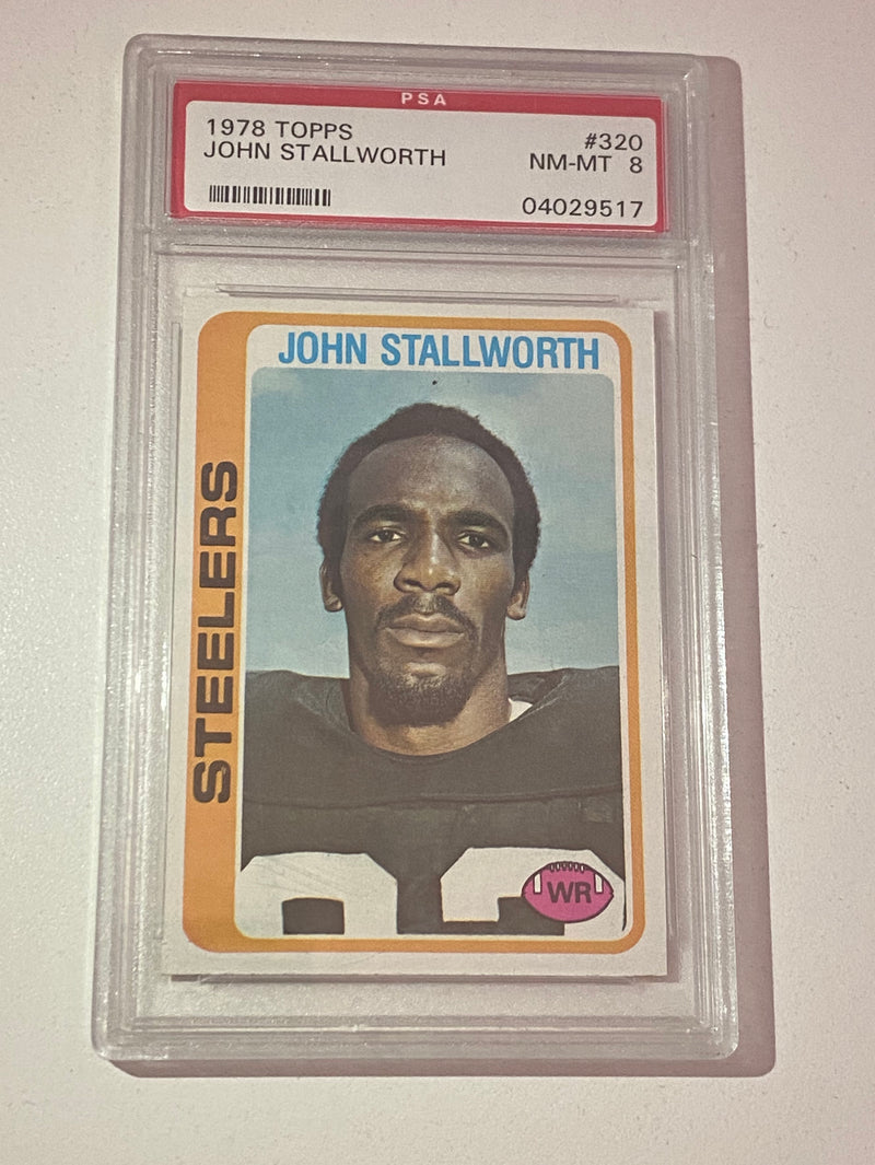 John Stallworth #320, 1978 Topps PSA 8 (NM-MT) Trading Card - $300 APR Value w/ CoA! APR 57