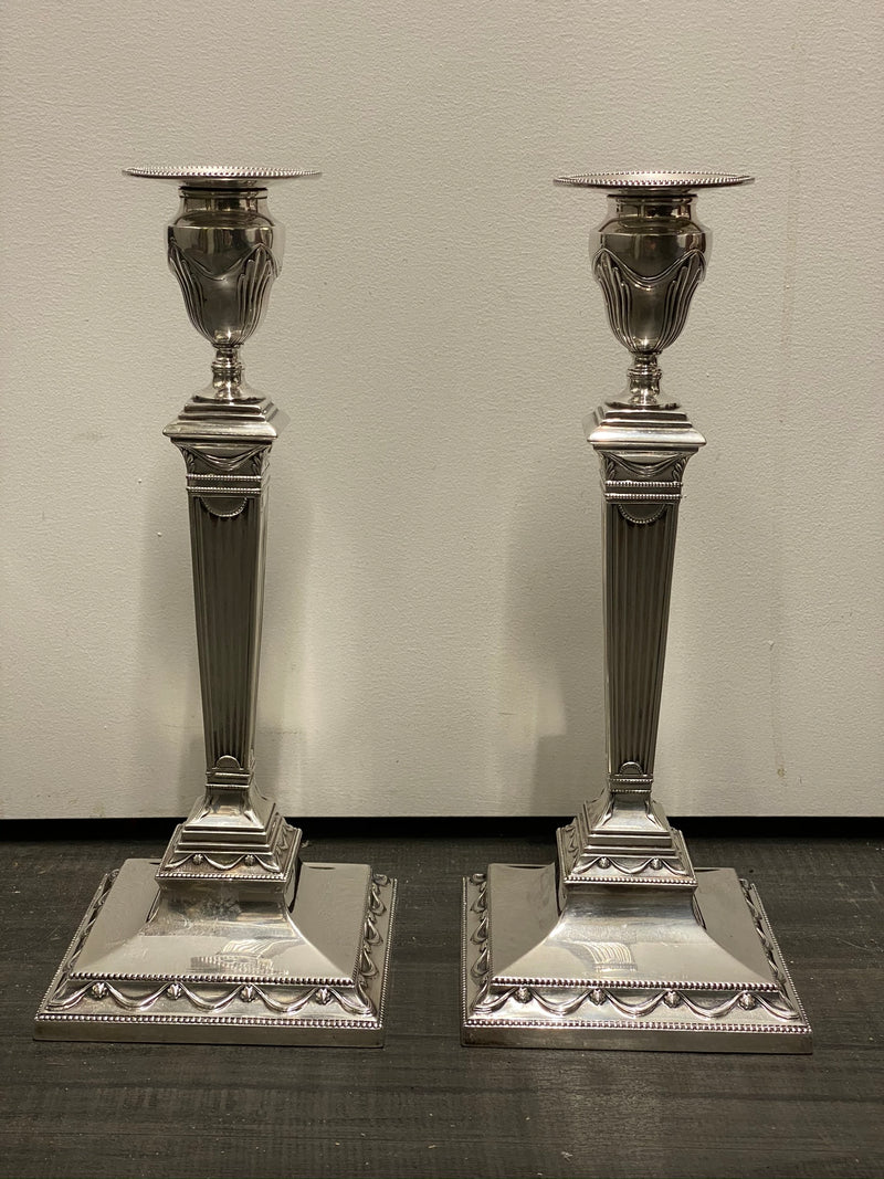 Tiffany & Co. 1915 Georgian Style Cement Weighted Sterling Silver Candlesticks -w/CoA- & $10K APR Value!+ APR 57