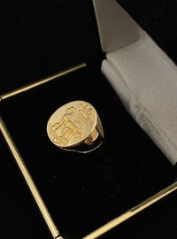 Unique 1900's Design Solid Yellow Gold Signet Ring - $6K Appraisal Value w/ CoA! APR 57