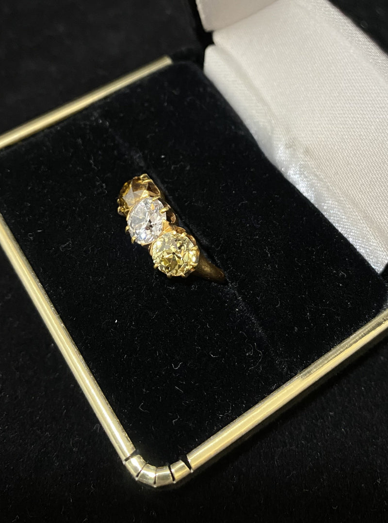 1920's Antique Design SYG 3-Color Stone Diamond Ring - $60K Appraisal Value w/CoA} APR57