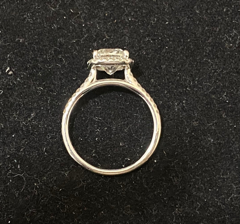 Unique Designer's Solid White Gold with 2+ carats Cushion Diamond & 38 Diamonds Engagement Ring - $45K Appraisal Value w/CoA} APR57