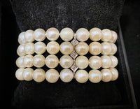1930’s Antique Design Solid White Gold Bracelet with 72 Pearls & 37 Diamonds! - $15K Appraisal Value w/ CoA! APR 57