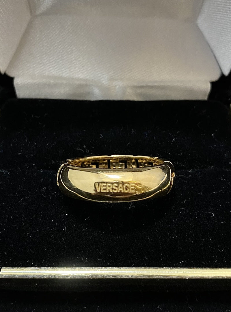 VERSACE 18K Yellow Gold Diamond Ring - $15K Appraisal Value w/ CoA! APR 57