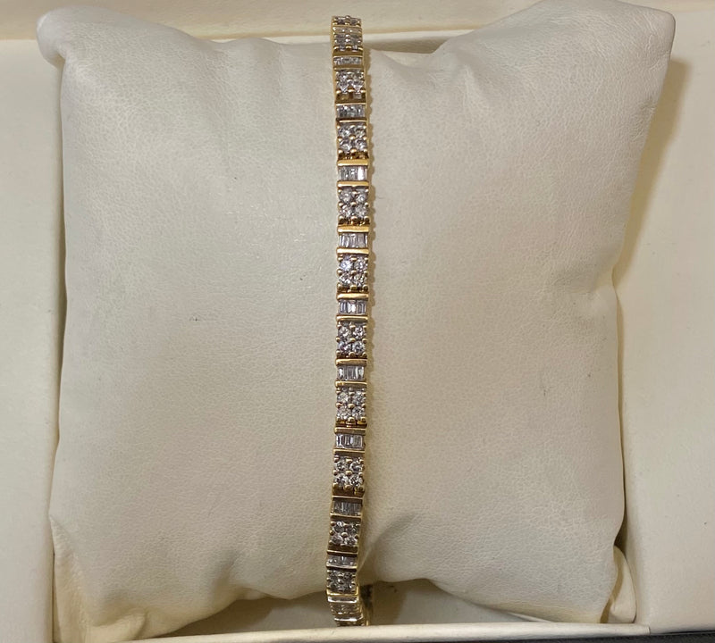 Unique Designer's Solid Yellow Gold with 154 Diamonds Tennis Bracelet - $30K Appraisal Value w/CoA} APR57