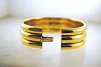 Contemporary Tiffany & Co. 18K Yellow Gold Wide Ridged Bangle Bracelet - $25K VALUE APR 57