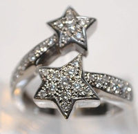 Contemporary Pave Diamond Bypass Star Ring in Solid 14K White Gold - $8K VALUE APR 57