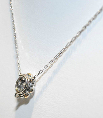 1940s Vintage 1.50 Carat Diamond Cluster Pendant Necklace in Solid 14K White Gold - $15K VALUE APR 57