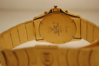 Cartier Round Santos Chronograph Men's Wristwatch in 18K Yellow Gold with Blue & Silver Dial - $60K VALUE APR 57