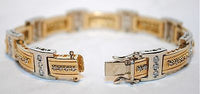 Two-Tone Men's 3+ Carat Diamond Bracelet in Solid 14K White & Yellow Gold - $25K VALUE APR 57