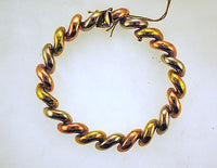 Contemporary Solid 14K Yellow, Rose, & White Gold Classic Tri Color Twist Link Bracelet - $8K VALUE APR 57