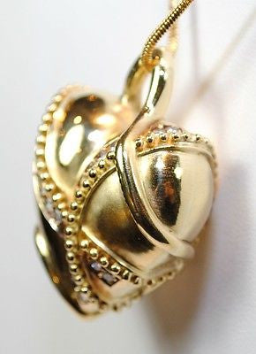Contemporary Diamond "Wrapped" Heart Pendant in 18K Yellow Gold - $20K VALUE APR 57