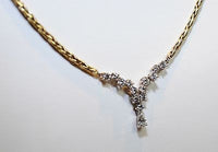 1970s Diamond V Cluster Necklace in 18K Yellow Gold - $12K VALUE APR 57