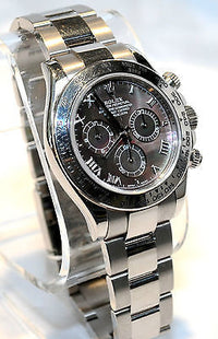 ROLEX Daytona 18K White Gold Automatic Chronograph Watch w. Black Tahitian Mother of Pearl Dial - $50K VALUE APR 57