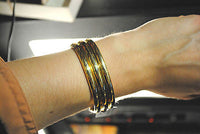 Contemporary Tiffany & Co. 18K Yellow Gold Wide Ridged Bangle Bracelet - $25K VALUE APR 57