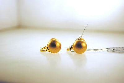 1960s Brushed Metal Ball Cuff Links in Solid 14K Yellow Gold - $3K VALUE APR 57