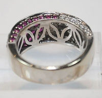 Contemporary Designer 2 Carat Diamond & 2.4 Carat Ruby Statement Ring in White Gold - $8K VALUE APR 57