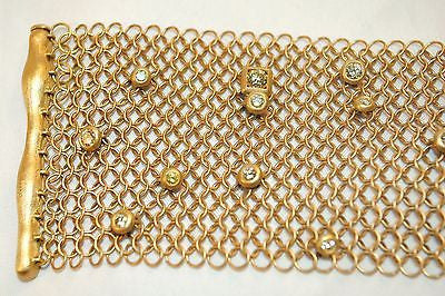 Contemporary Designer Diamond & 22K Yellow Gold Chainmaille Bracelet - $50K VALUE APR 57
