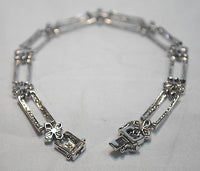 Contemporary 2.5 Carat Diamond Double Row Flower Statement Bracelet in 14K White Gold - $20K VALUE APR 57