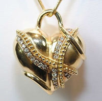 Contemporary Diamond "Wrapped" Heart Pendant in 18K Yellow Gold - $20K VALUE APR 57