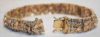 1970's Vintage Diamond Gold Nugget Tri-Color 14K Gold Bracelet - $20K VALUE APR 57