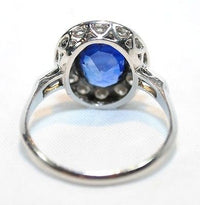 1900s Antique 3 Carat Sapphire and 1 Carat Diamond Ring in Platinum -  $40K VALUE APR 57