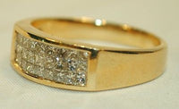 Men's Illusion-Set Diamond Ring in Solid 14K Yellow Gold - $8K VALUE APR 57