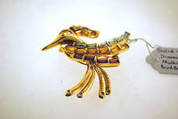 Contemporary Solid 14K Gold Bird Brooch/Pendant with Diamonds and Gemstones - $8K VALUE APR 57