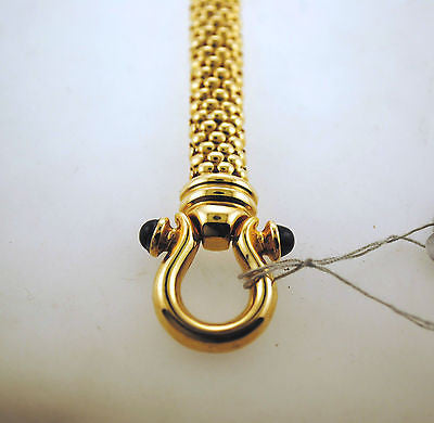 Gorgeous Contemporary Diamond & Onyx Rope Chain Bracelet in Solid 14K Yellow Gold - $8K VALUE APR 57