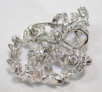 Victorian Style 2 Carat Diamond Brooch/Pendant in 14K White Gold - $10K VALUE APR 57