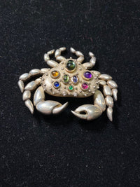 Tiffany's YG/Silver Rare Vintage Crab Brooch/Pin w 8 Colored Stones w $6K COA!!} APR 57