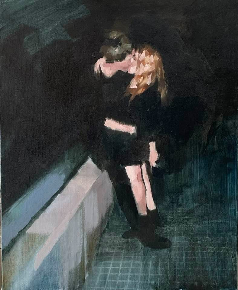 MARK TENNANT "Lovers" Oil on Canvas APR 57