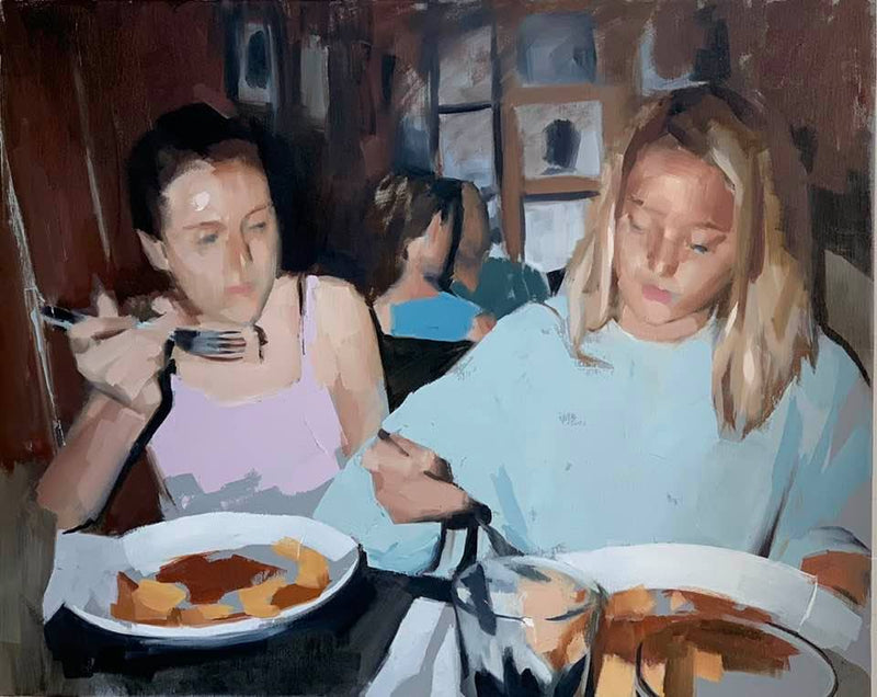 MARK TENNANT "Lunch" Oil on Canvas APR 57