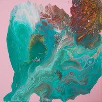 ALEXANDRA BENDIT "Lovesick" Acrylic & Glass on Canvas, 2021 - $3K Appraisal Value! APR57